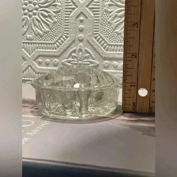 Vintage Clear Glass 11 Hole Flower Frog Flower Holder Stem Holder Arrangement - Picture 5 of 6